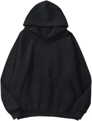 Unisex Basic Loose Hoodie Sweatshirt Long Sleeve Pocket Drop Shoulder Pullovers
