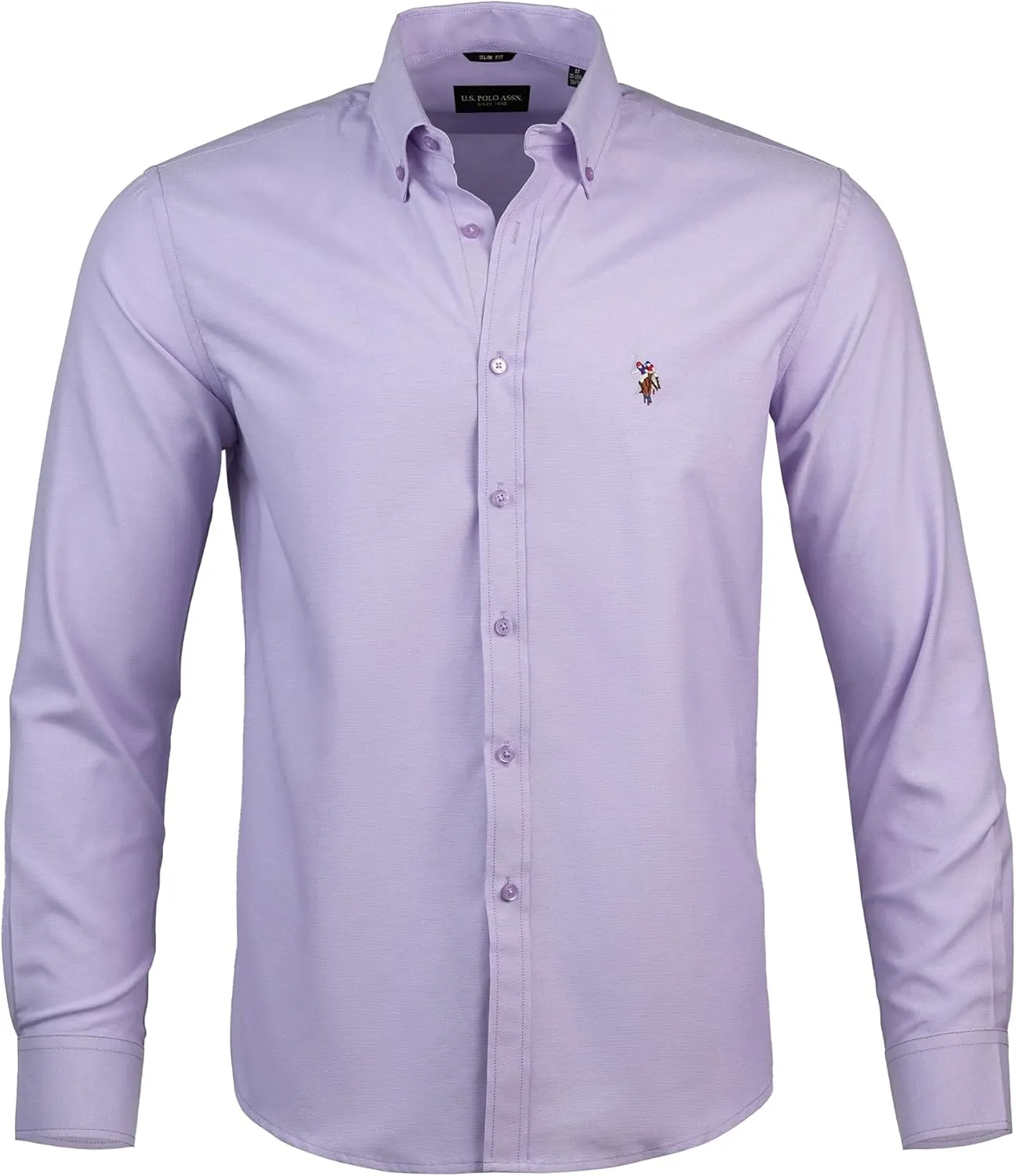 U.S. Polo Assn. Regular Fit Long Sleeve Button Down Dress Shirts for Men Wrinkle Free Long Sleeve Shirt Mens Formal Stretch
