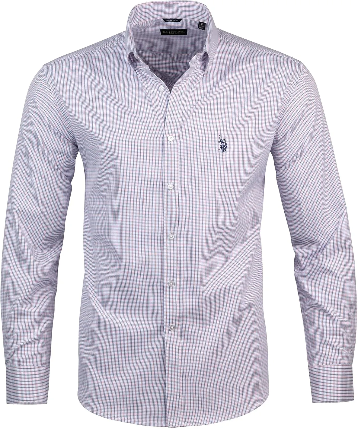 U.S. Polo Assn. Regular Fit Long Sleeve Button Down Dress Shirts for Men Wrinkle Free Long Sleeve Shirt Mens Formal Stretch