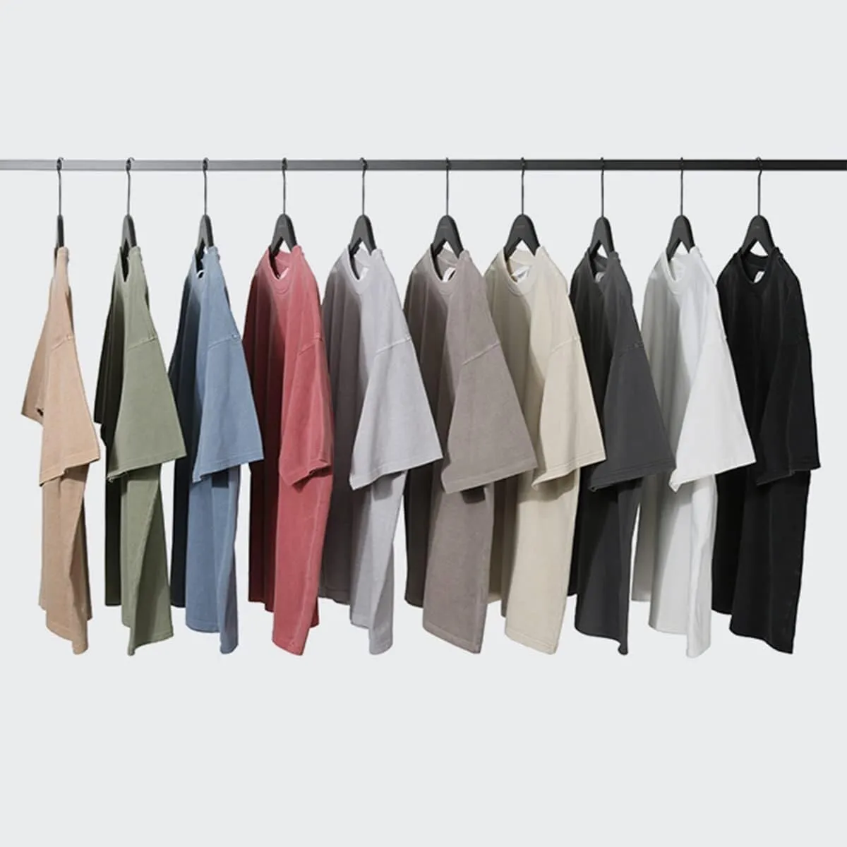 Vamtac Men's Cotton T-Shirts Oversized Short Sleeves Loose Solid Basic Summer Tops