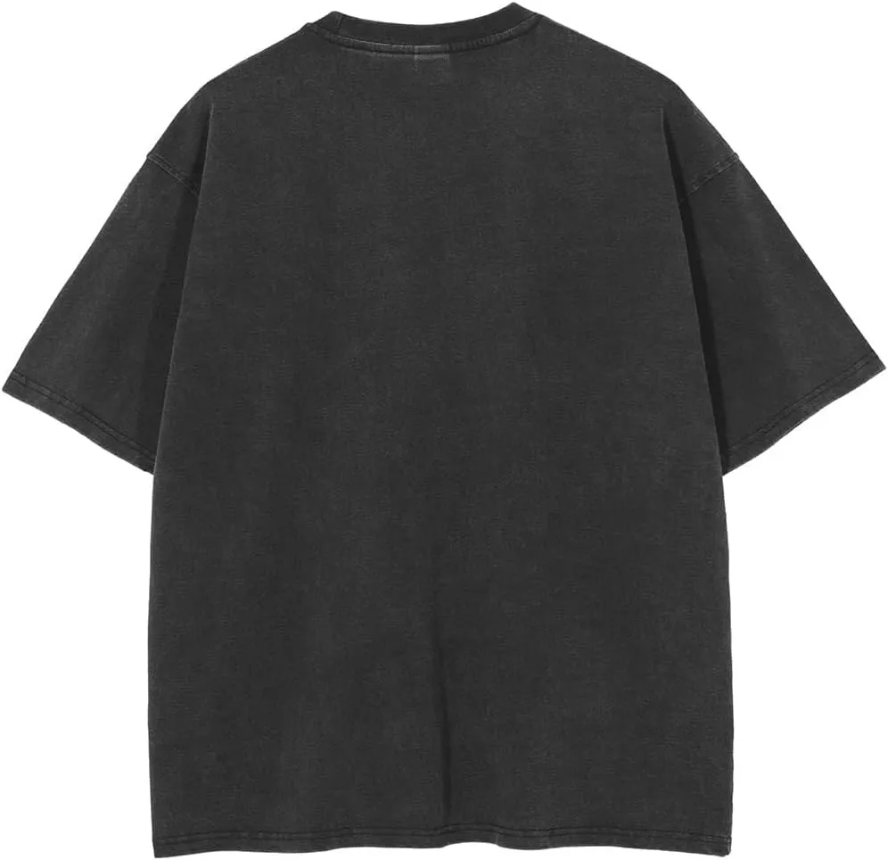 Vamtac Men's Cotton T-Shirts Oversized Short Sleeves Loose Solid Basic Summer Tops