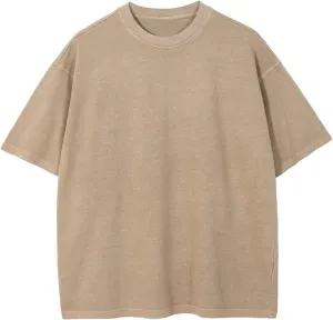 Vamtac Men's Cotton T-Shirts Oversized Short Sleeves Loose Solid Basic Summer Tops
