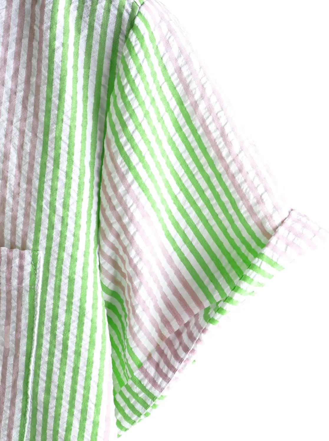 VATPAVE Mens Casual Striped Shirts Short Sleeve Button Down Summer Shirts Regular Fit Beach Shirts with Pocket