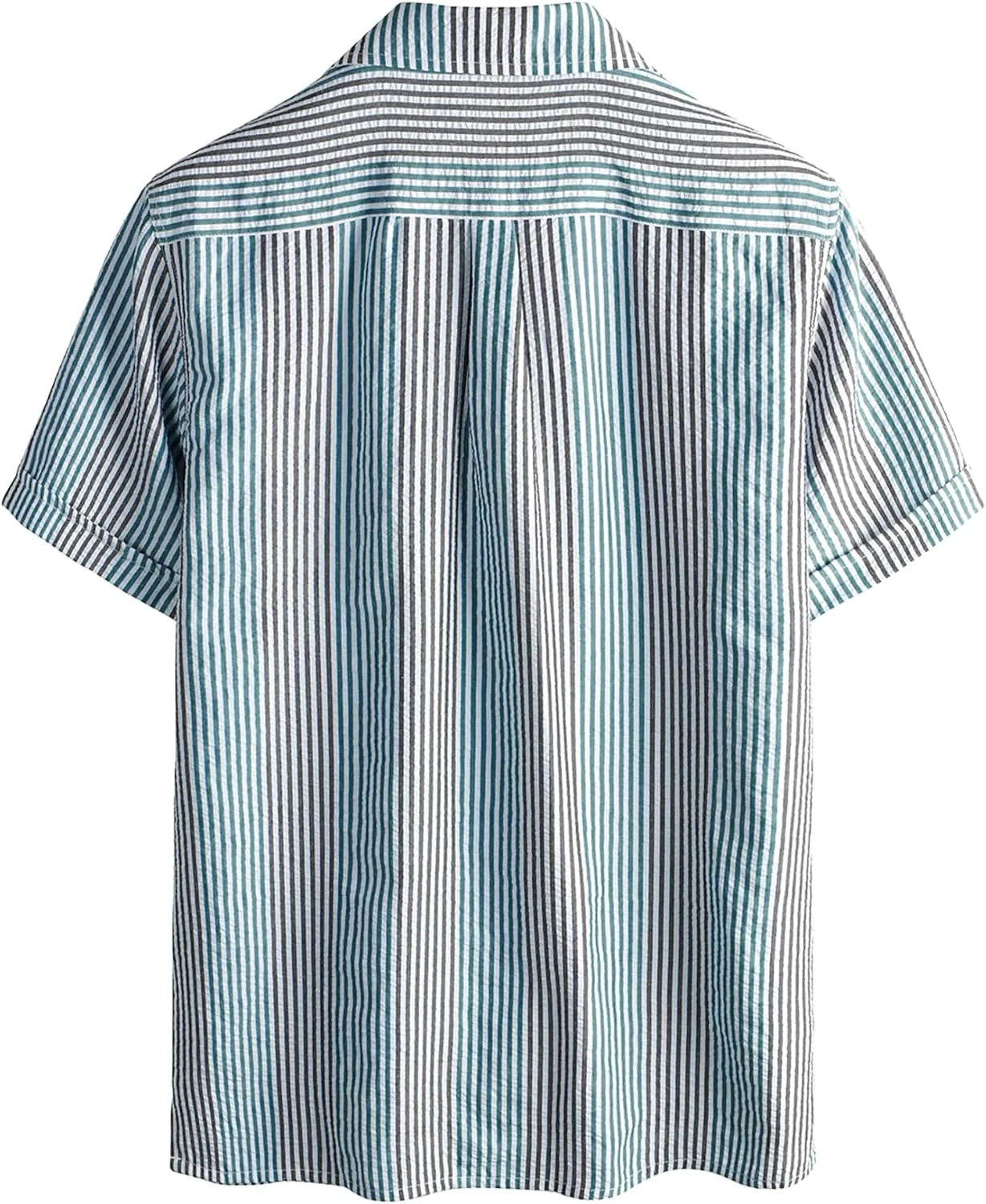 VATPAVE Mens Casual Striped Shirts Short Sleeve Button Down Summer Shirts Regular Fit Beach Shirts with Pocket