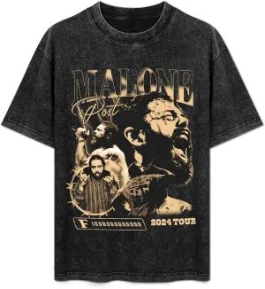 Vintage Washed T-Shirt Graphic Short Sleeve Cotton Tops for Men Women