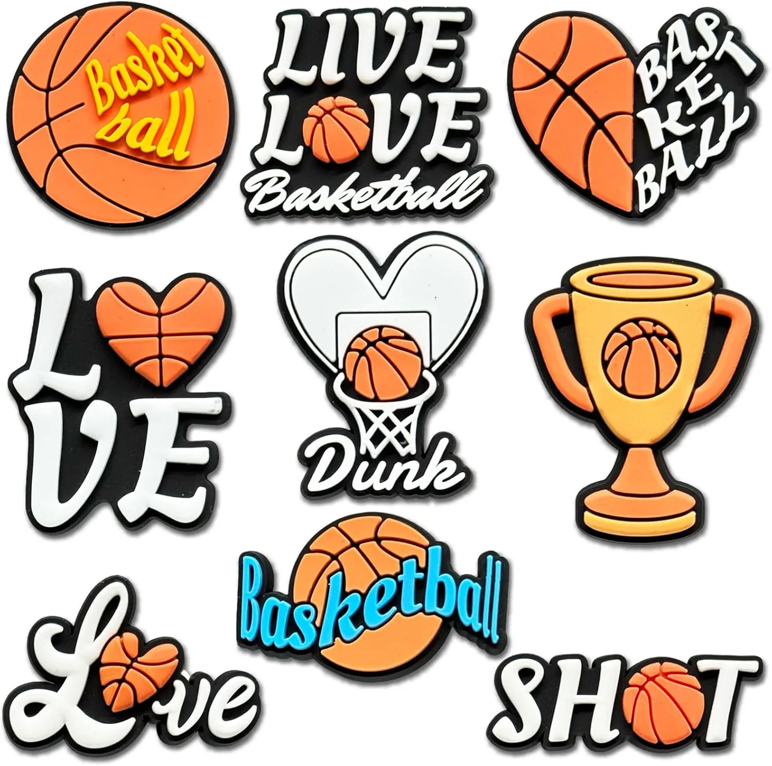 Volleyball Basketball Hockey Pickleball Sports Ball Shoe Charms Fit for Clog Sandals Decoration, Ballet Cheer Surf Shoe Charms for Party Favor