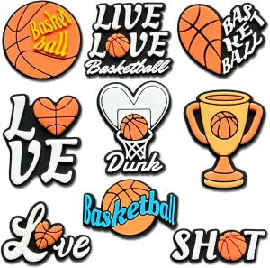 Volleyball Basketball Hockey Pickleball Sports Ball Shoe Charms Fit for Clog Sandals Decoration, Ballet Cheer Surf Shoe Charms for Party Favor