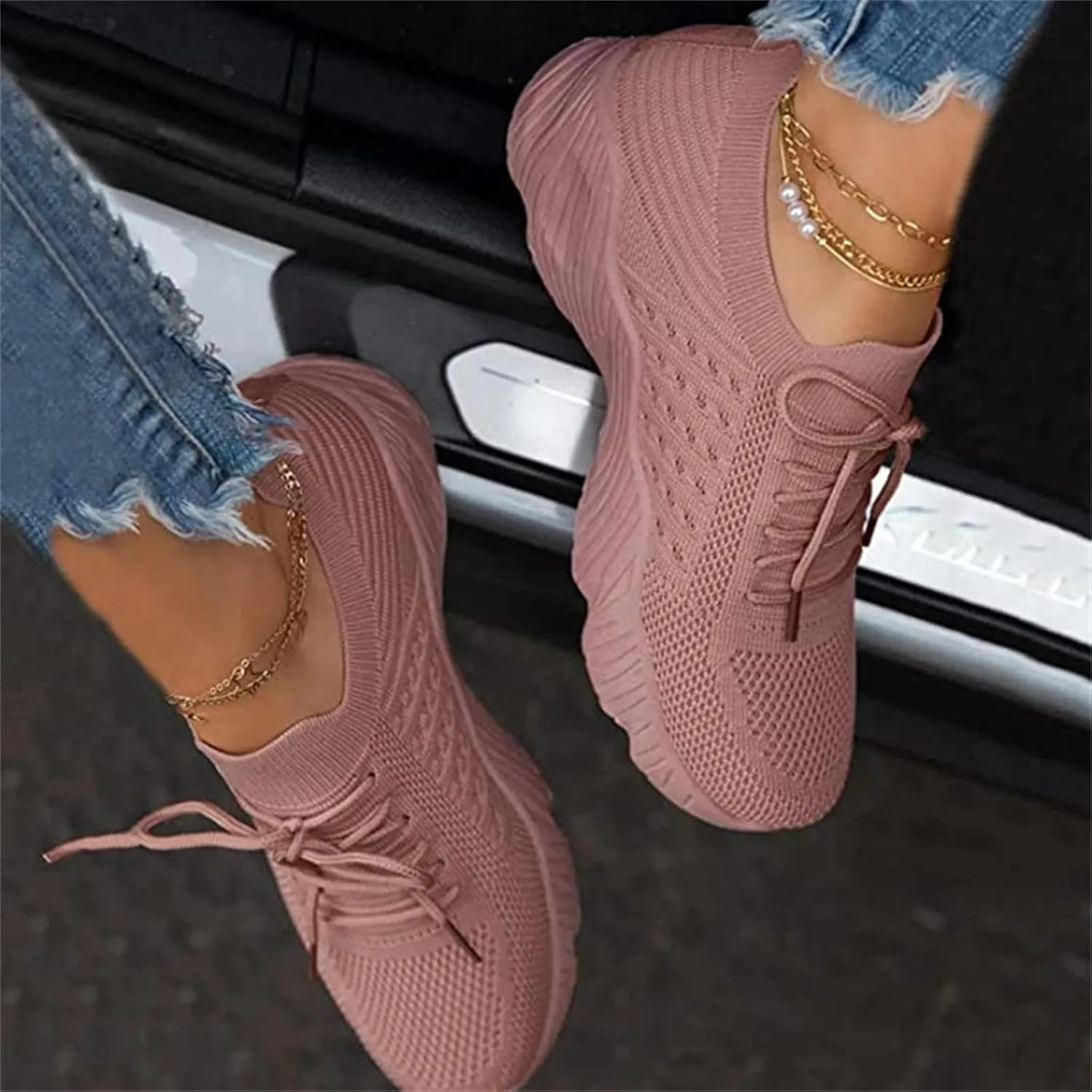 Walking Shoes Women Arch Support Slip On Sneakers Running Shoes Lightweight Tennis Gym Workout Fashion Sneakers 2025
