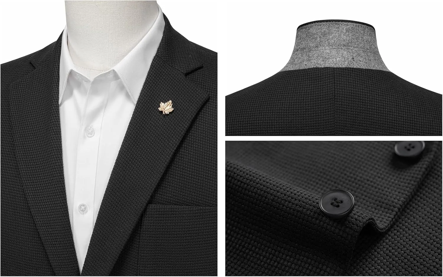 WEEN CHARM Men's Casual Knit Blazer Slim Fit Lightweight Sport Coat Two Button Suit Jackets