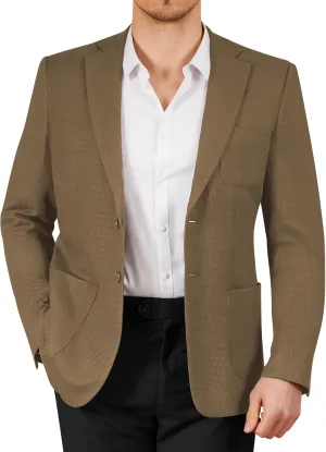 WEEN CHARM Men's Casual Knit Blazer Slim Fit Lightweight Sport Coat Two Button Suit Jackets