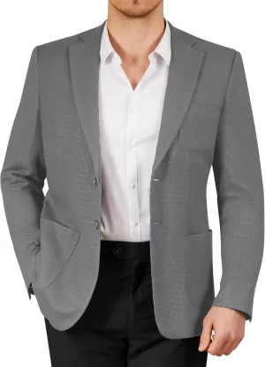 WEEN CHARM Men's Casual Knit Blazer Slim Fit Lightweight Sport Coat Two Button Suit Jackets