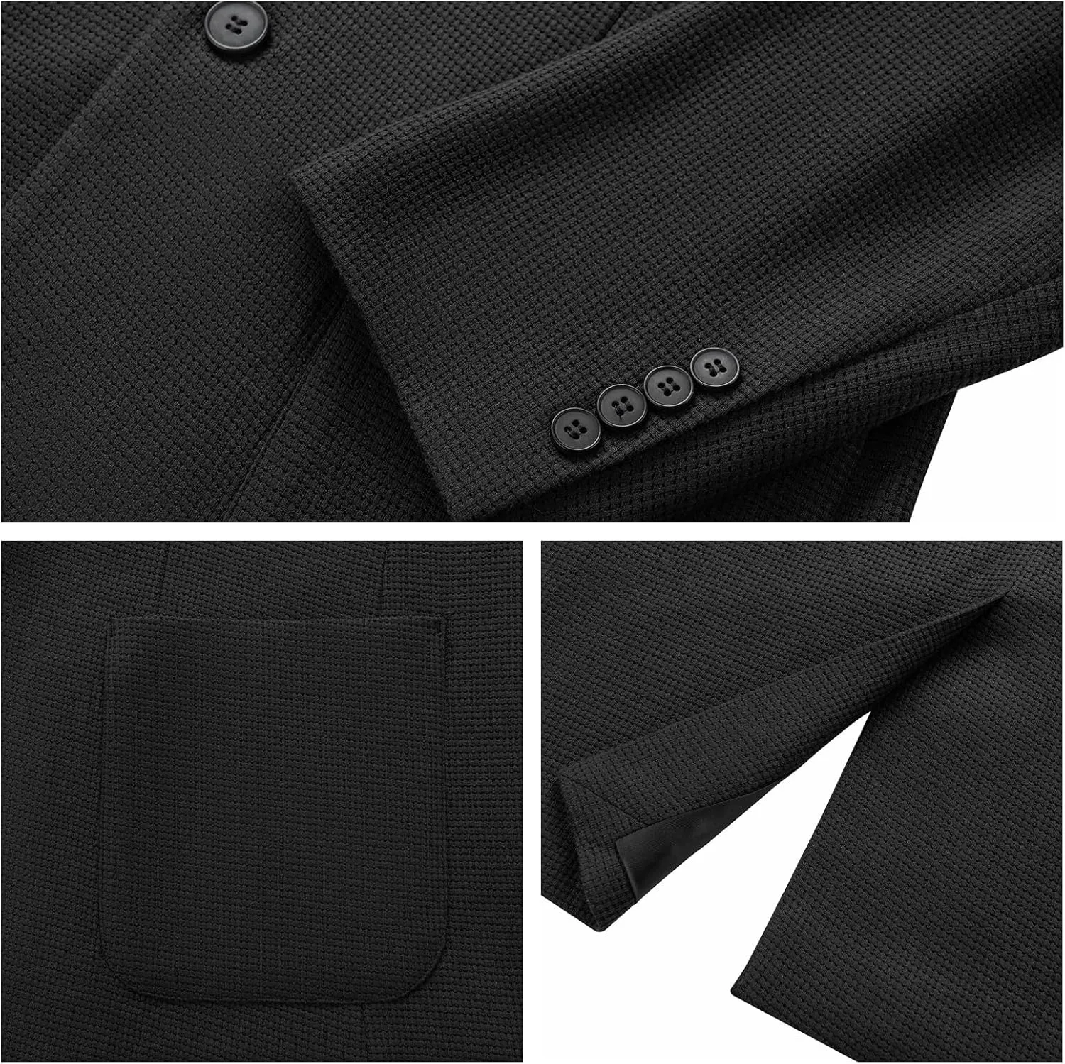 WEEN CHARM Men's Casual Knit Blazer Slim Fit Lightweight Sport Coat Two Button Suit Jackets