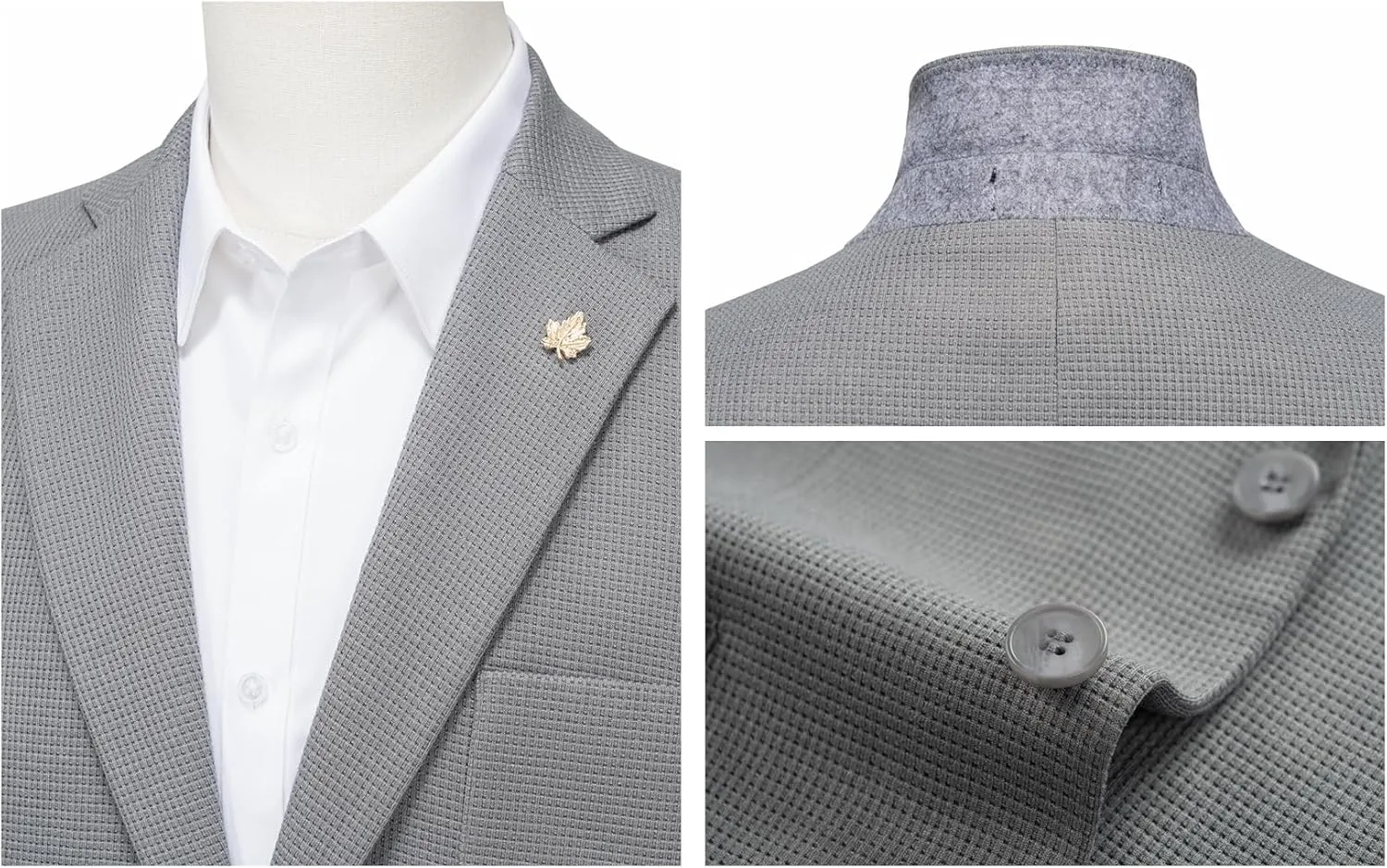 WEEN CHARM Men's Casual Knit Blazer Slim Fit Lightweight Sport Coat Two Button Suit Jackets