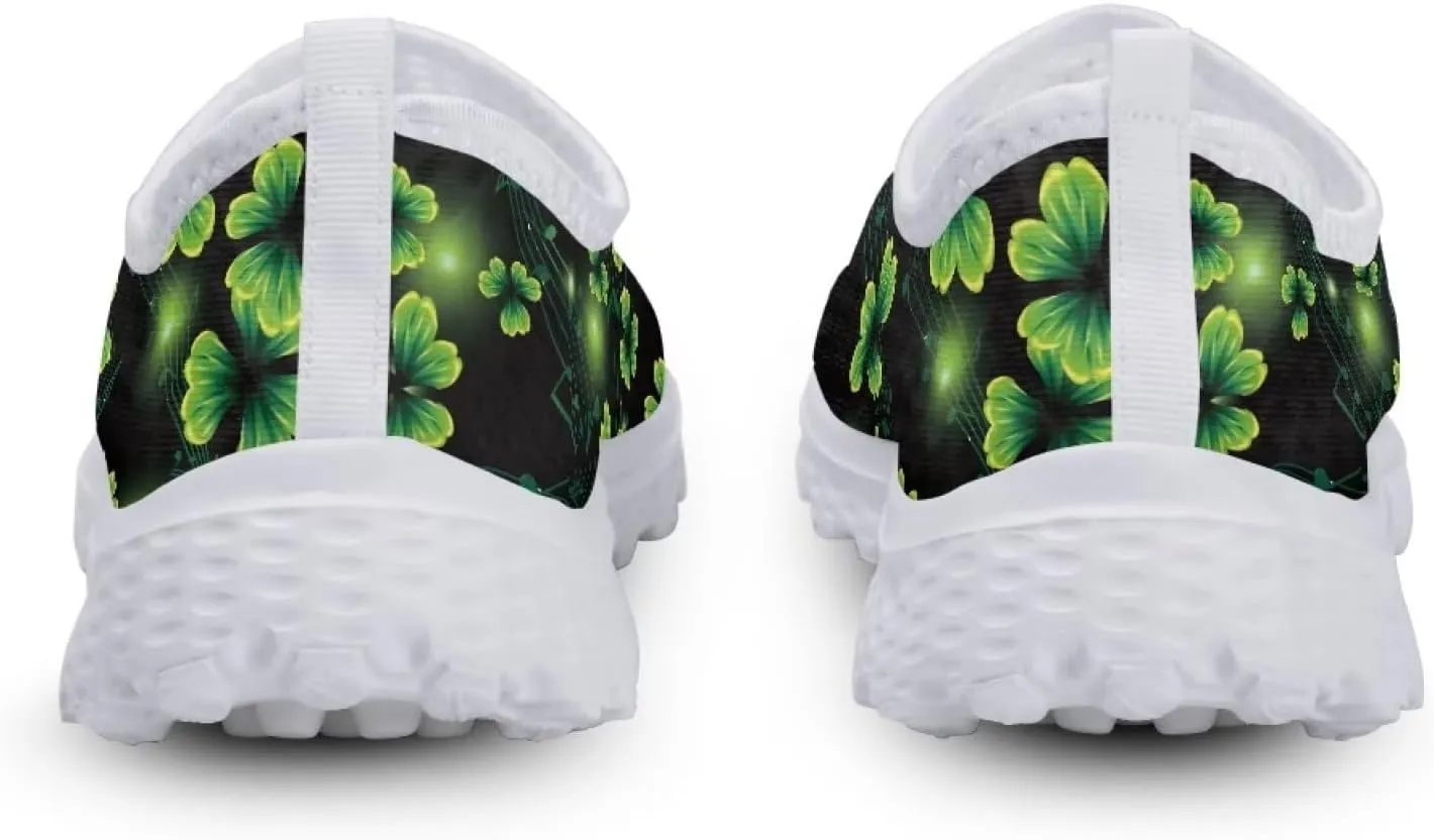 WELLFLYHOM Green Sneakers St Patricks Tennis Shoes for Women Slip On Loafers Road Running Sneaker Footwear US 5.5-11.5
