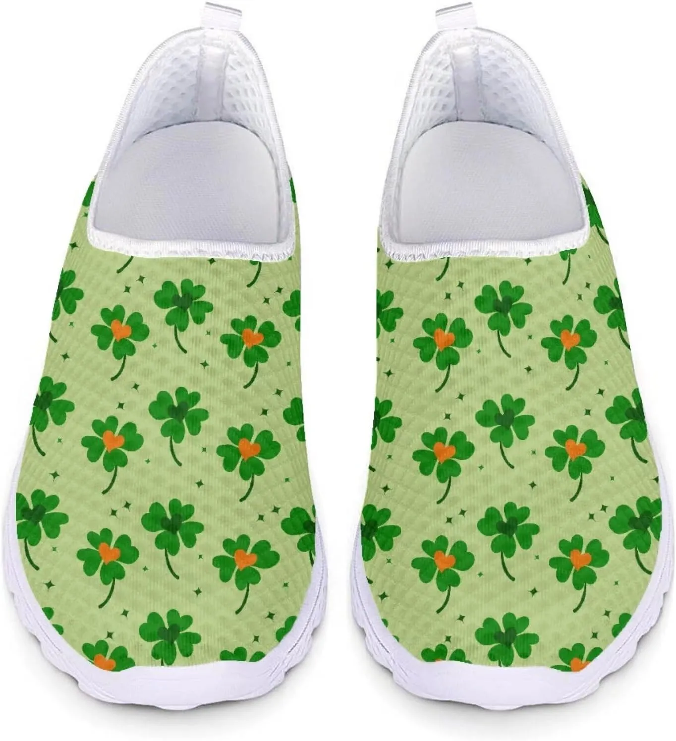 WELLFLYHOM St Patricks Day Shoes for Women Tennis Running Sneakers Slip On Loafers Flat Footwear Size 5.5-11.5