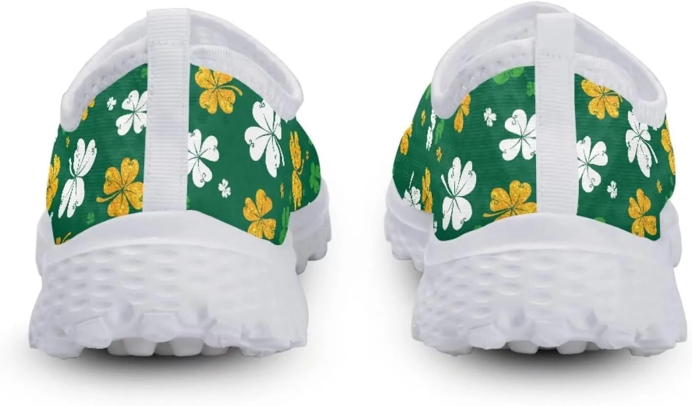 WELLFLYHOM St Patricks Day Shoes for Women Tennis Running Sneakers Slip On Loafers Flat Footwear Size 5.5-11.5