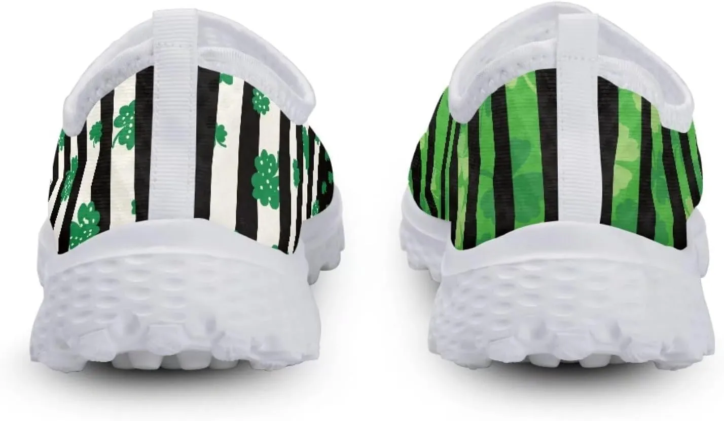 WELLFLYHOM St Patricks Day Shoes for Women Tennis Running Sneakers Slip On Loafers Flat Footwear Size 5.5-11.5