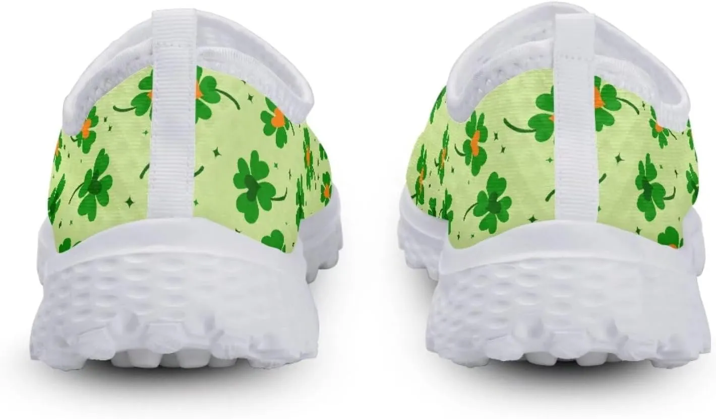 WELLFLYHOM St Patricks Day Shoes for Women Tennis Running Sneakers Slip On Loafers Flat Footwear Size 5.5-11.5