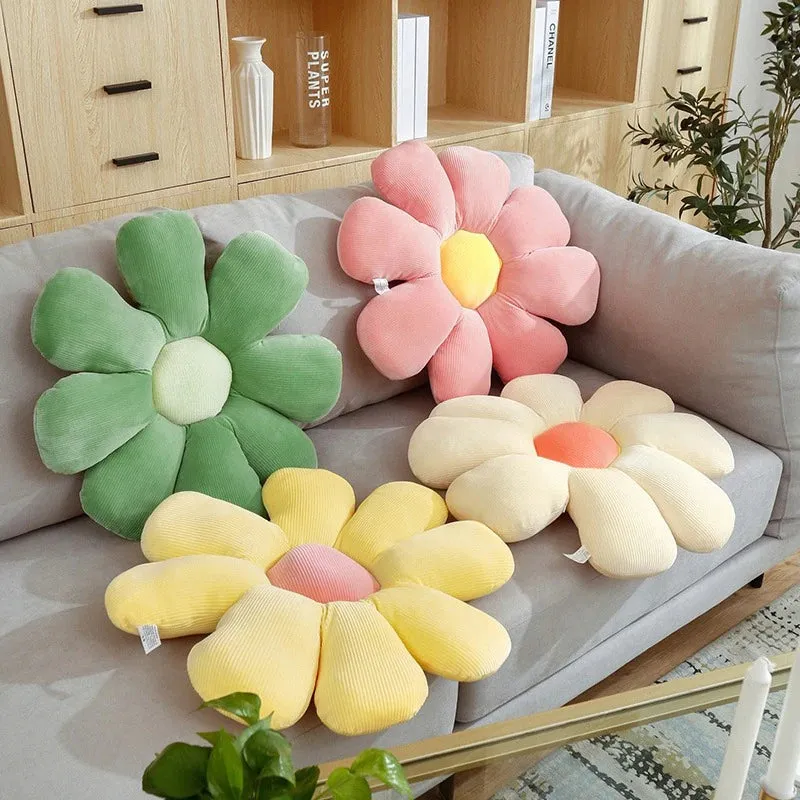White Daffy Flower Pillow