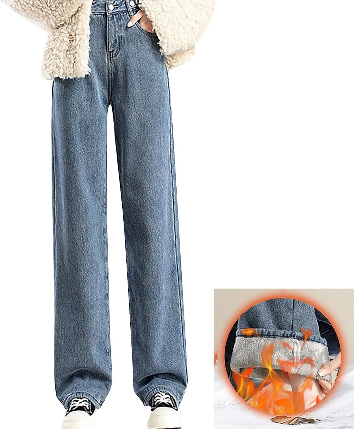 Women Boyfriend Jeans Pants Loose Fit High Waisted Straight Baggy Denim Wide Leg Jeans Y2K Streetwear with Pockets