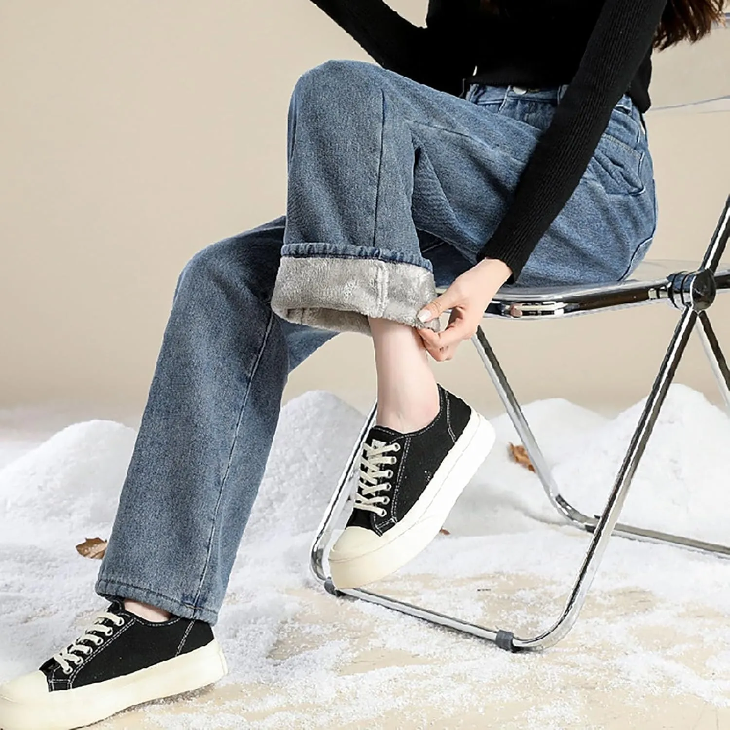 Women Boyfriend Jeans Pants Loose Fit High Waisted Straight Baggy Denim Wide Leg Jeans Y2K Streetwear with Pockets