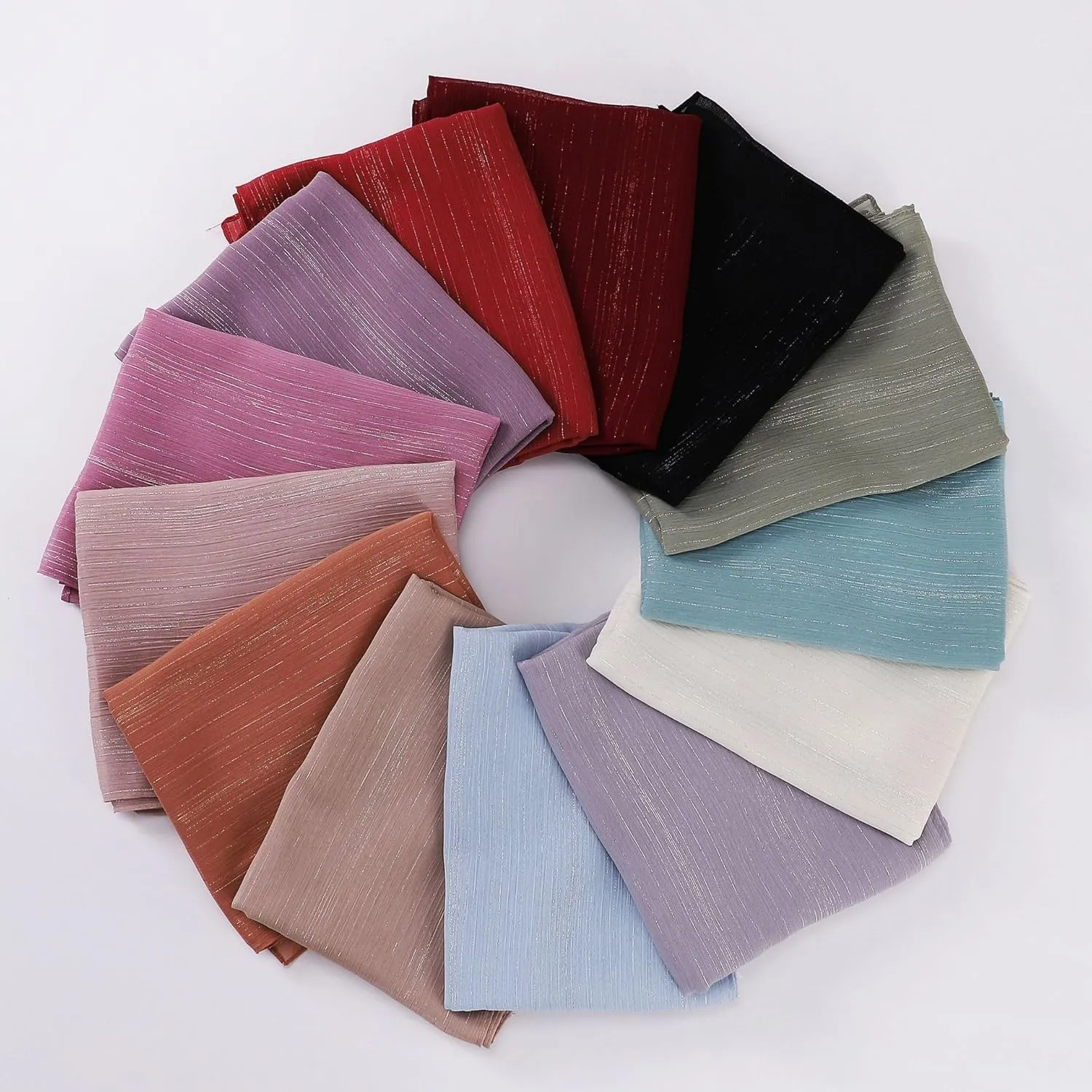 Women Hijab Chiffon Head Scarf Lightweight Shimmer Scarves Crepe Wedding Shawls and Wraps for Evening Dresses Shiny