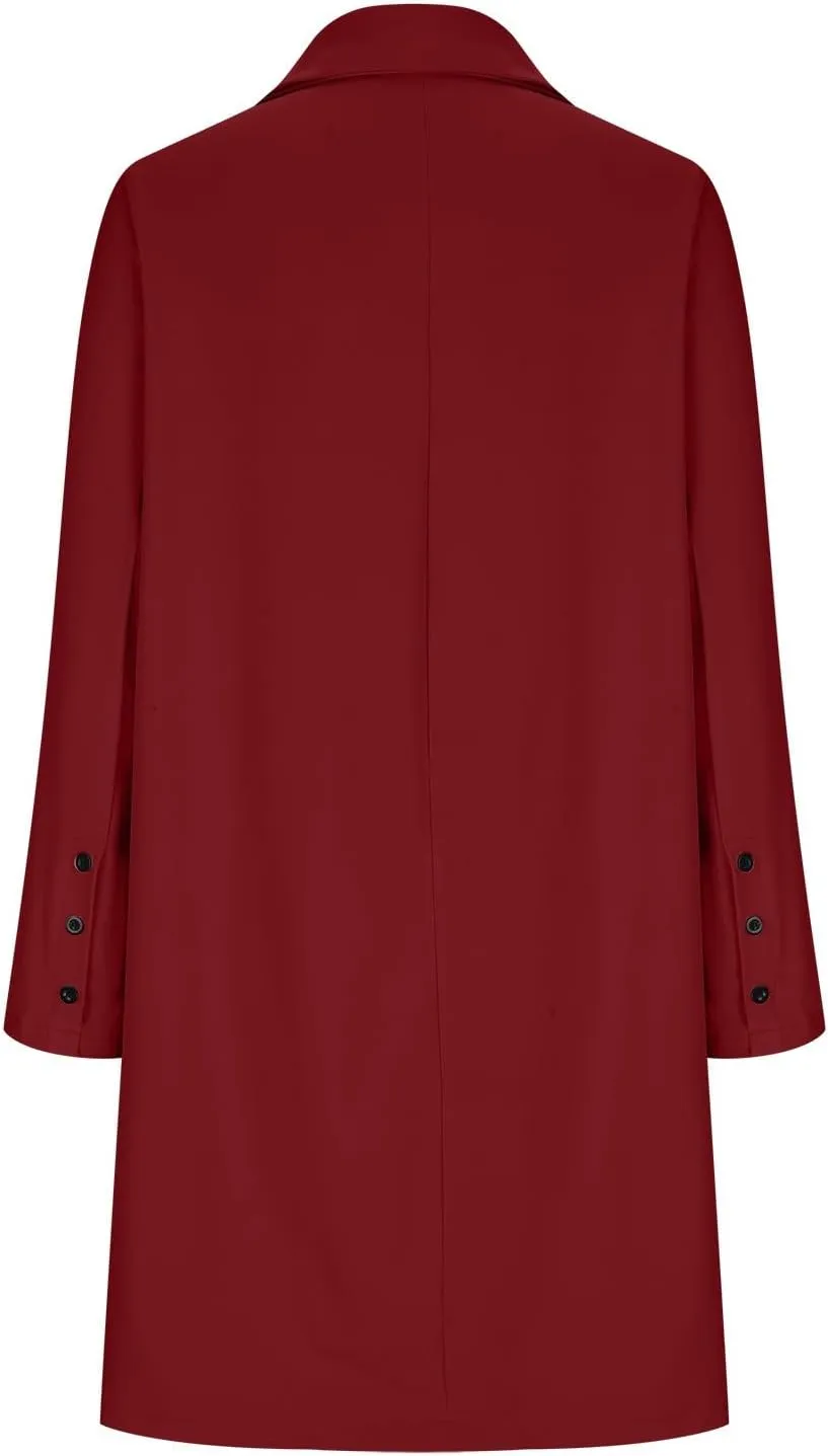 Women Long Blazer Oversize Lapel Long Sleeve Trendy Suit Jackets One Button Loose Fit 2024 Winter Business Dressy Coats