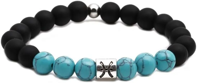 Women Zodiac Bracelet for Men Turquoise Beaded Stretch Gift for Birthday Day Daughter Niece Friendship Constellation