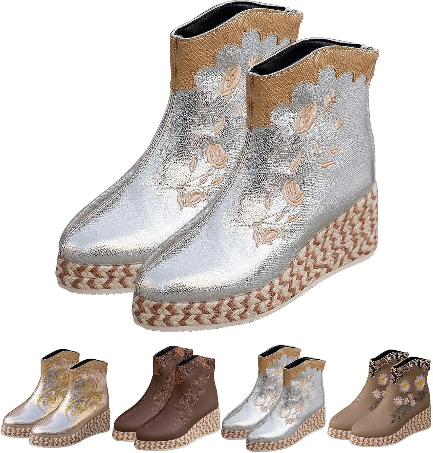 Women's Ankle Boots & Booties Botas Para Mujer Elegantes Festival Boots for Women Black Heeled Booties Womens Ankle Boots Low Heel Round toe Black Ankle Boots with Chunky Heels
