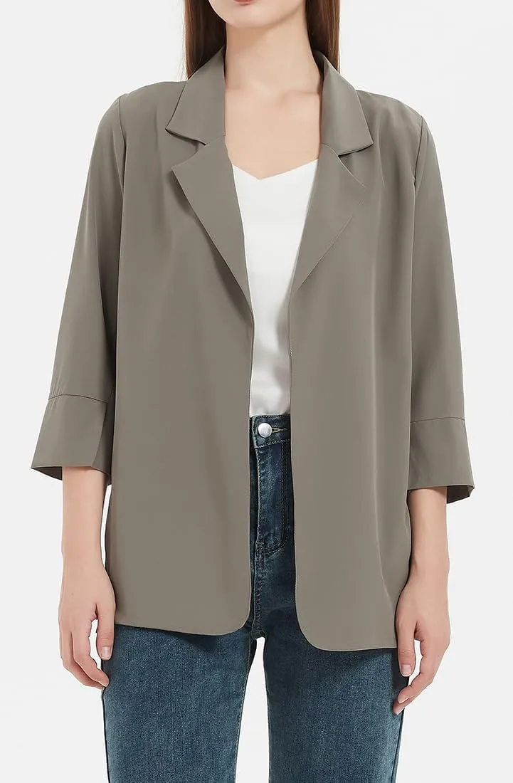 Womens Blazer Business Casual Outfits Lightweight Chiffon Blazer Suit Jackets Office Wear