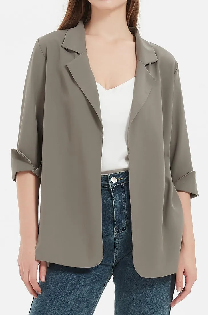 Womens Blazer Business Casual Outfits Lightweight Chiffon Blazer Suit Jackets Office Wear