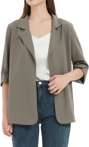 Womens Blazer Business Casual Outfits Lightweight Chiffon Blazer Suit Jackets Office Wear