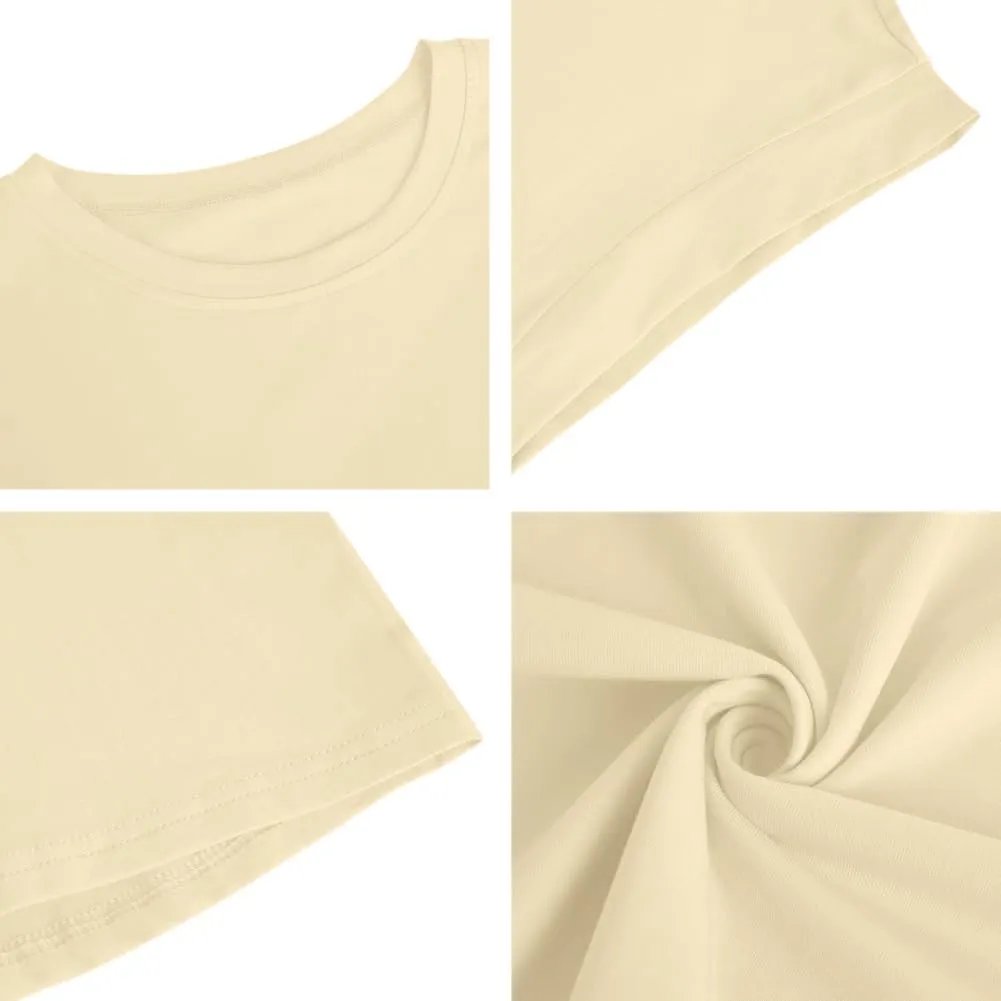 Women's Cap Sleeve Tank Top Crew Neck T Shirts Loose Fit Basic Summer Casual Tee Tops