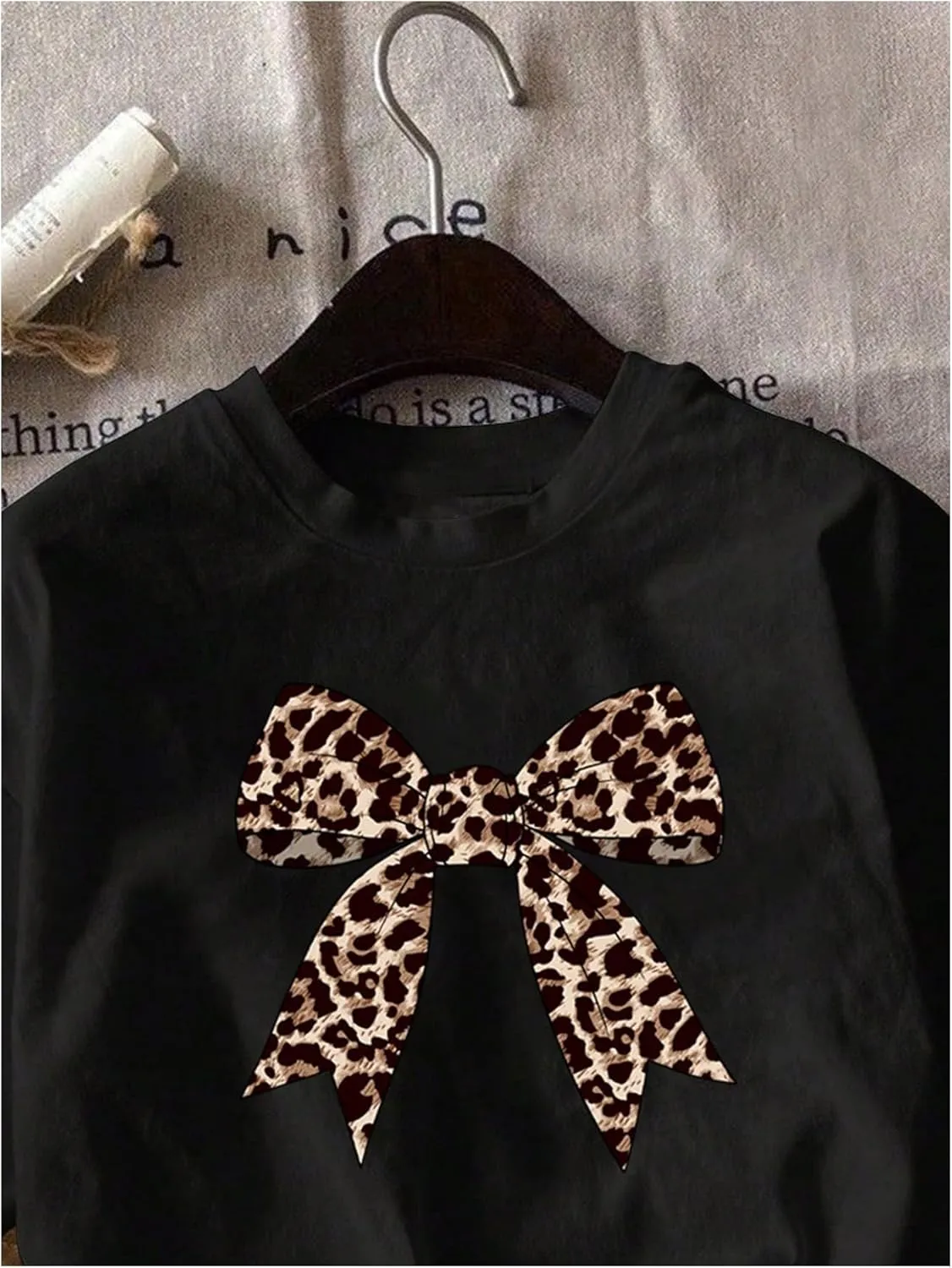 Women's Cherry Bow Graphic Tees Short Sleeve Crew Neck Summer T Shirt Tops for Women Trendy