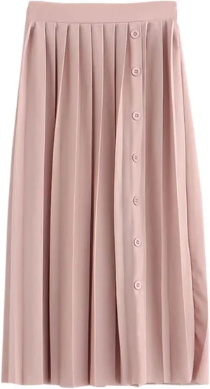 Women's Elastic Waist Solid Color Midi Pleated A Line Skirt with Flared Hem Girls Leather Skirt