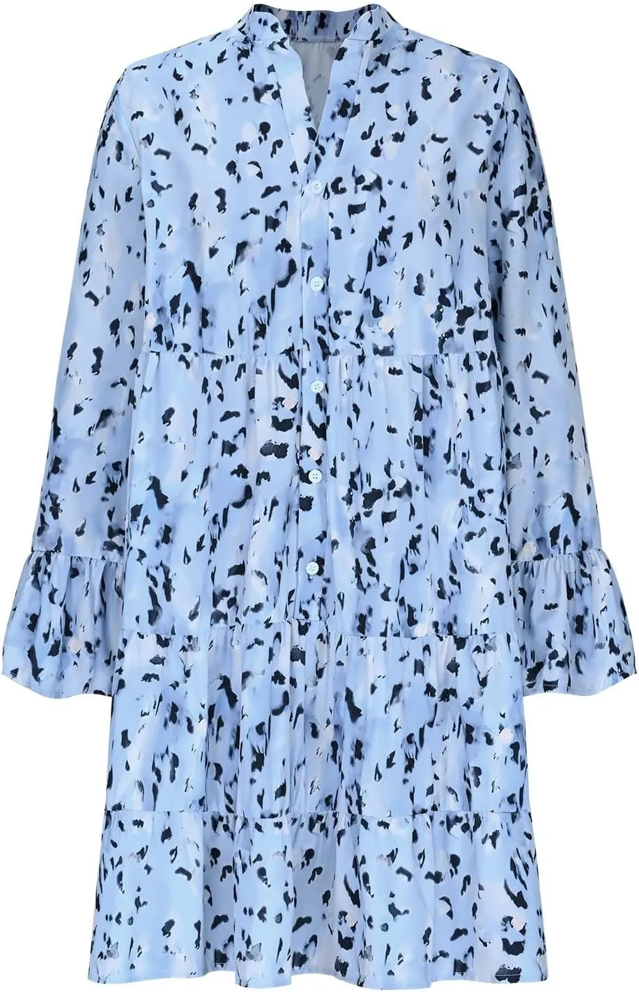 Women's Fashion Dress Boho Ruffle Tiered Flowy Half Sleeve Mini Dress Summer Trendy Going Out Vacation Outfits