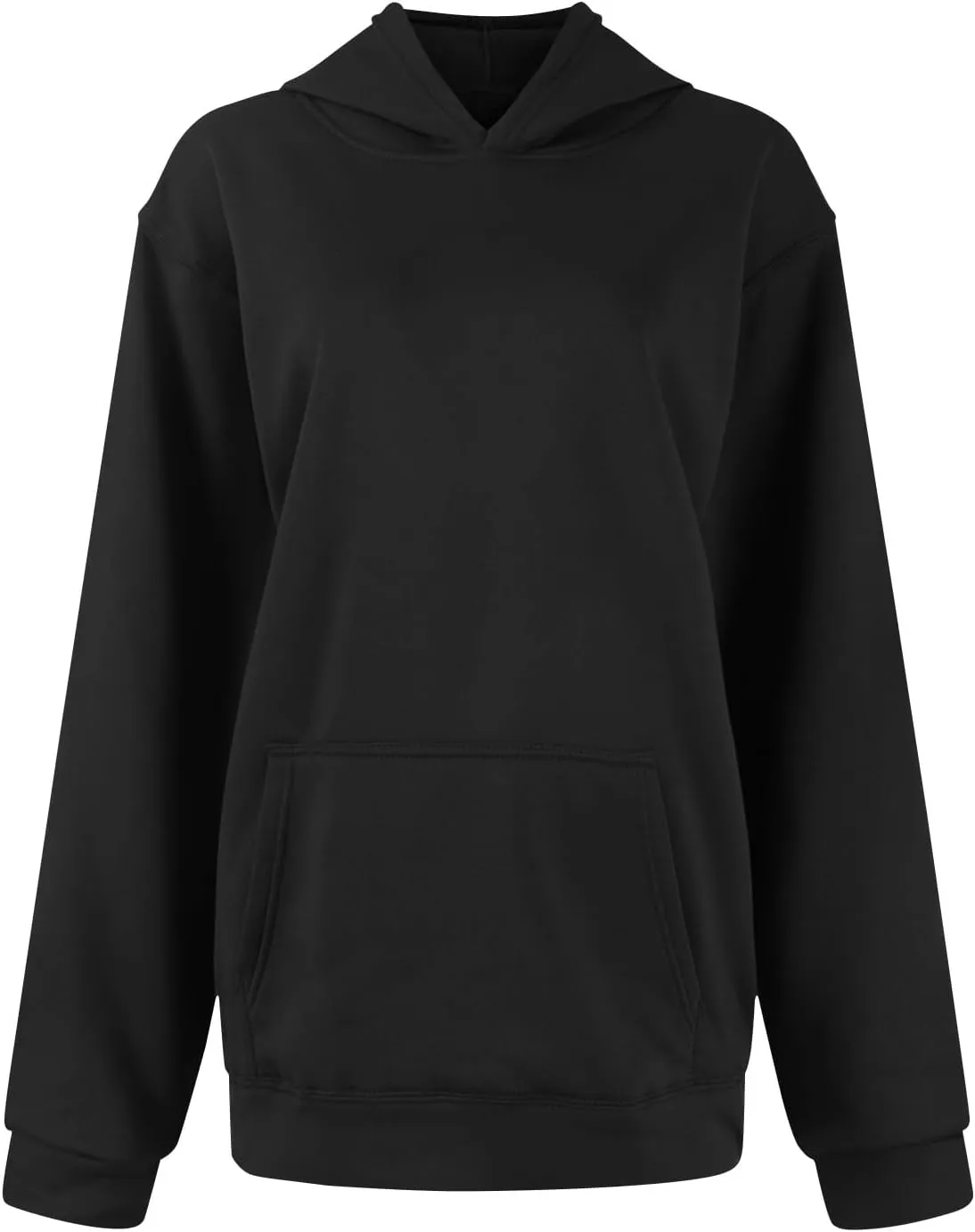 Women'S Fashion Hoodies & Sweatshirts 2024 Fall Drop Shoulder Pullover Sweaters Long Sleeve Tops With Pocket