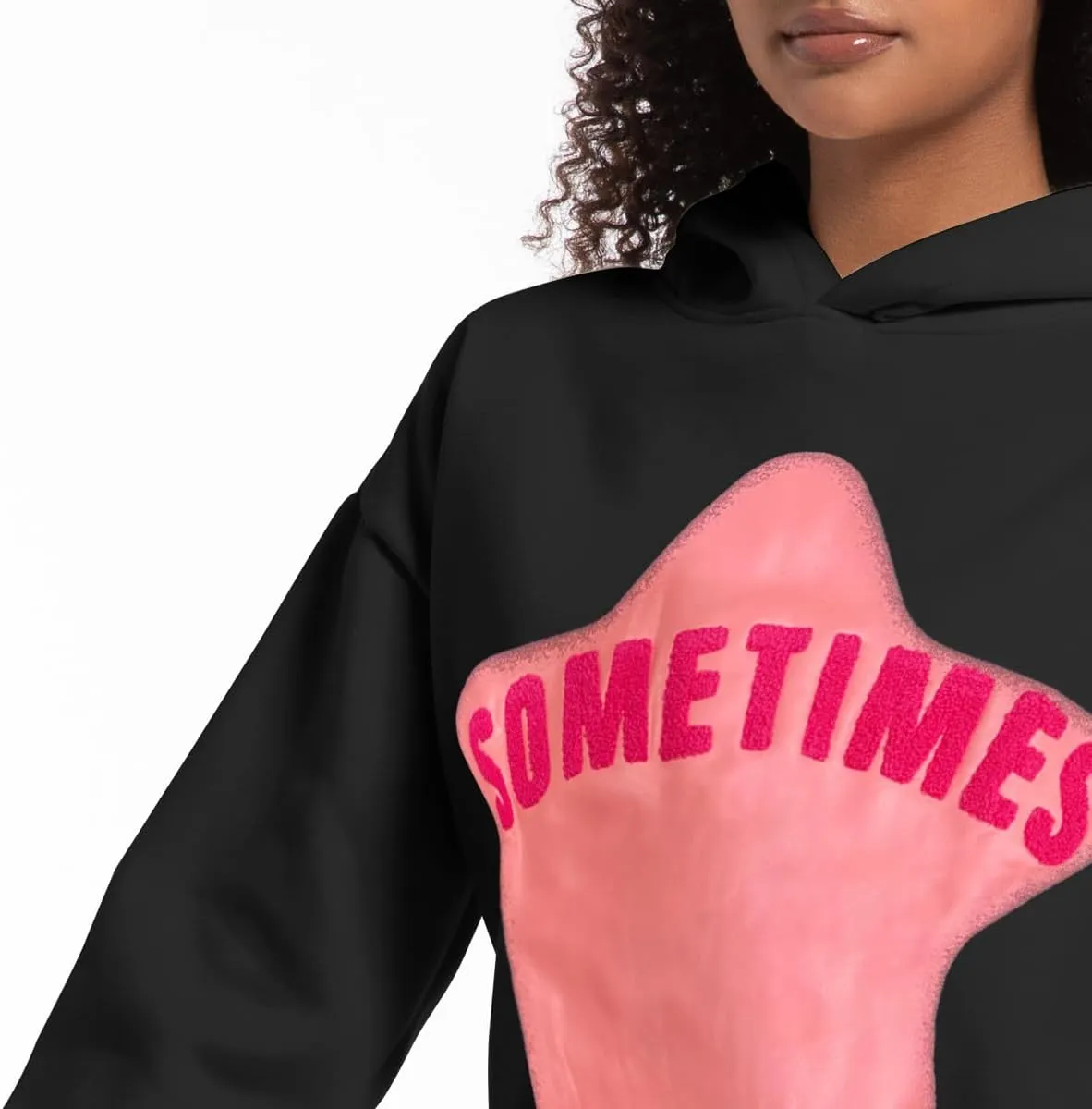 Womens Graphic Hoodies Star Print Pullover Sweaters Y2K Cute Sweatshirt Casual Tops