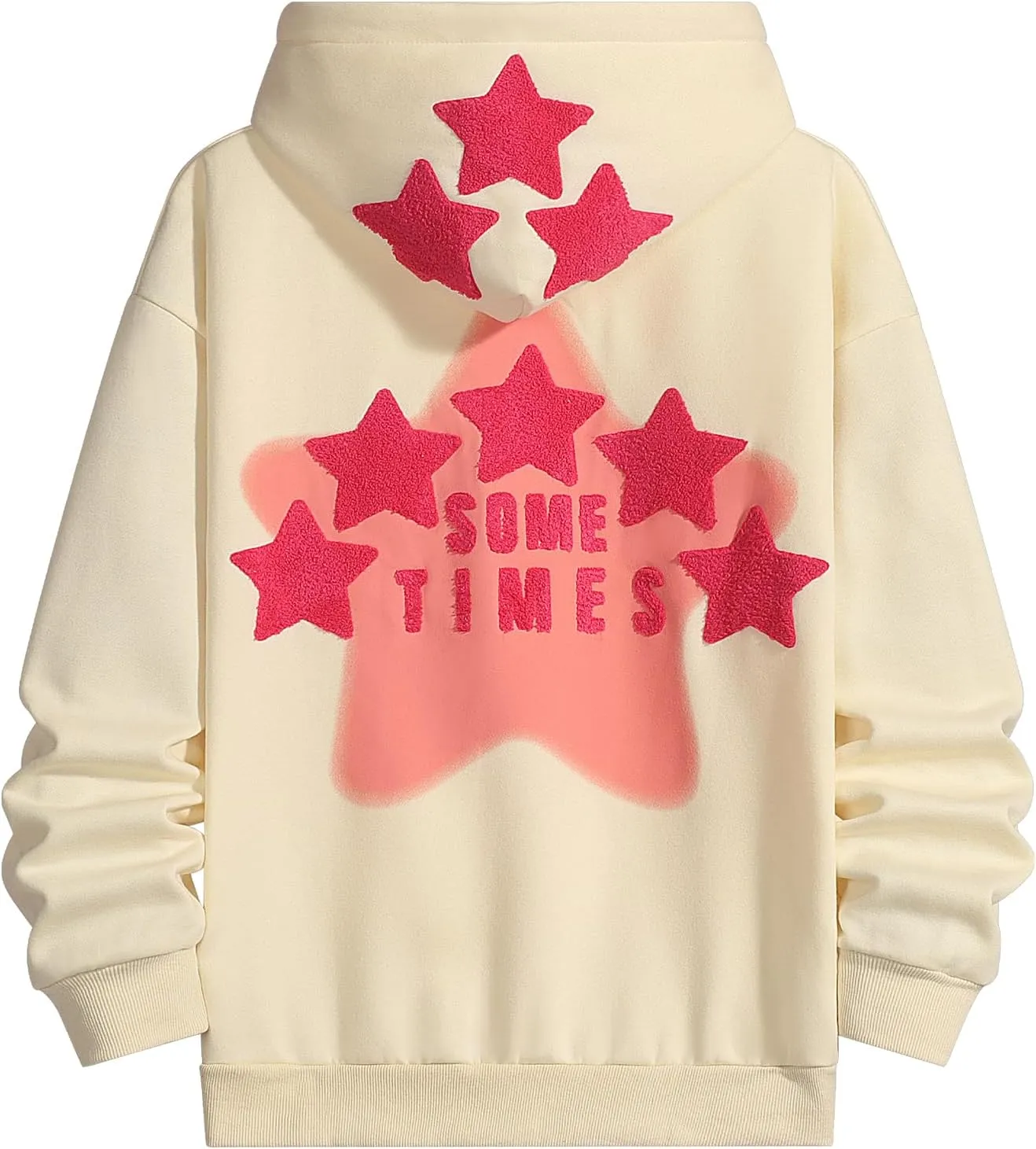 Womens Graphic Hoodies Star Print Pullover Sweaters Y2K Cute Sweatshirt Casual Tops