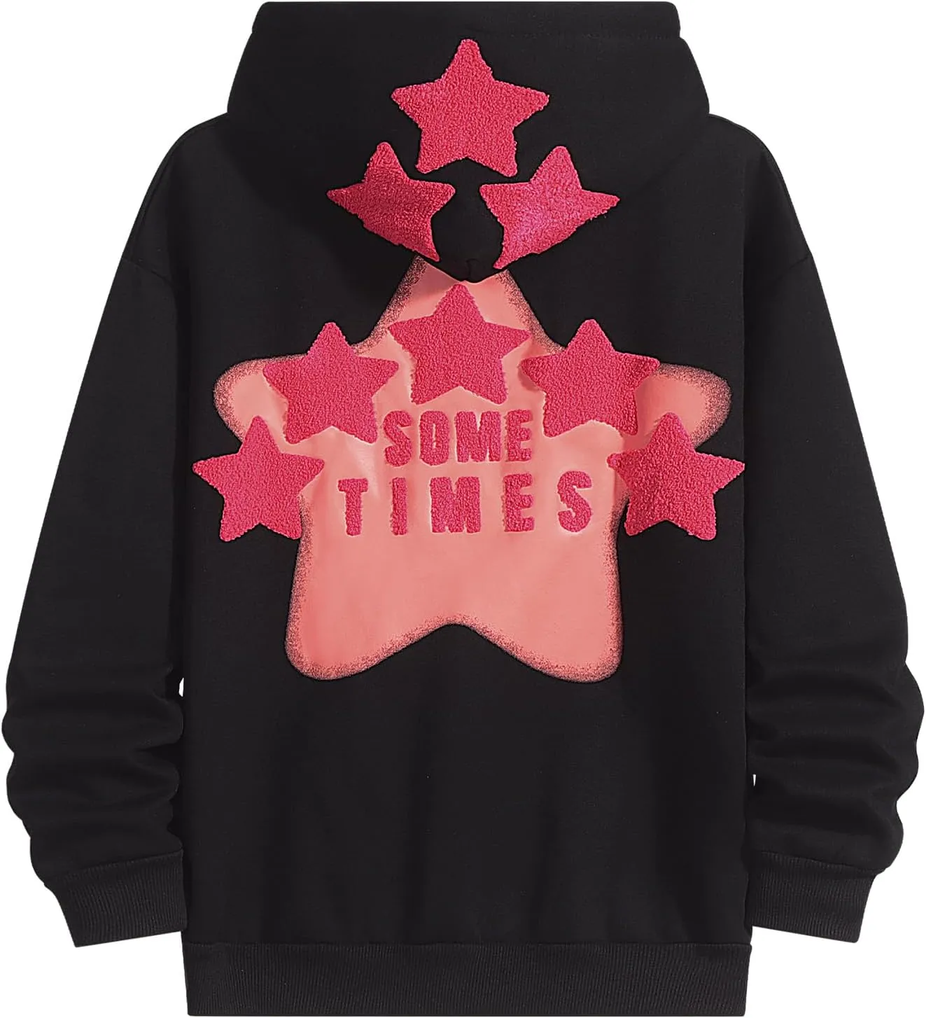 Womens Graphic Hoodies Star Print Pullover Sweaters Y2K Cute Sweatshirt Casual Tops