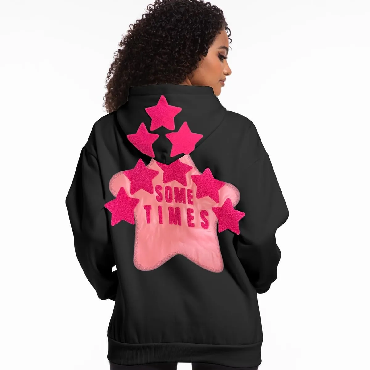 Womens Graphic Hoodies Star Print Pullover Sweaters Y2K Cute Sweatshirt Casual Tops