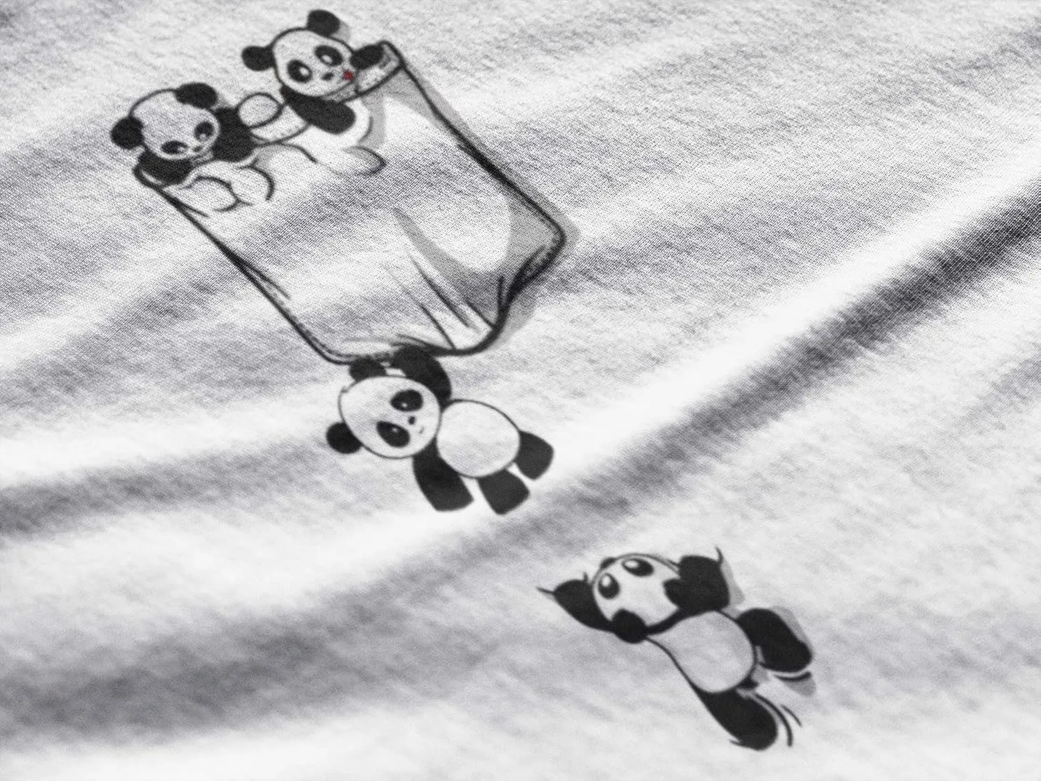 Women's Graphic T-Shirt Organic Cute Pandas in Your Pocket Eco-Friendly Ladies Limited Edition Short Sleeve