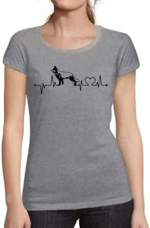 Women's Graphic T-Shirt Organic German Shepherd Heartbeat Pulse Eco-Friendly Ladies Limited Edition Short Sleeve