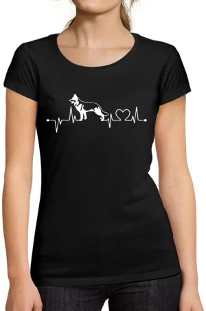 Women's Graphic T-Shirt Organic German Shepherd Heartbeat Pulse Eco-Friendly Ladies Limited Edition Short Sleeve