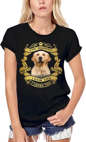 Women's Graphic T-Shirt Organic Golden Retriever Dog - Moment I Saw You I Loved You Puppy Eco-Friendly Ladies