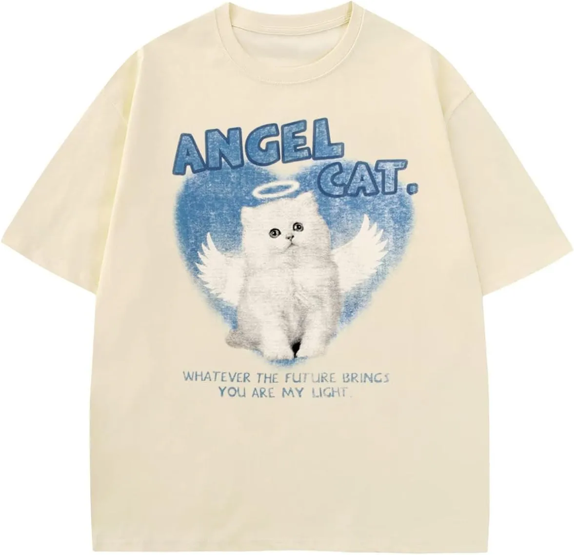 Women's Graphic Tees Shirt Unisex Hipster Printed Cotton Oversized T-Shirt Streetwear Aesthetic Casual Tee Top