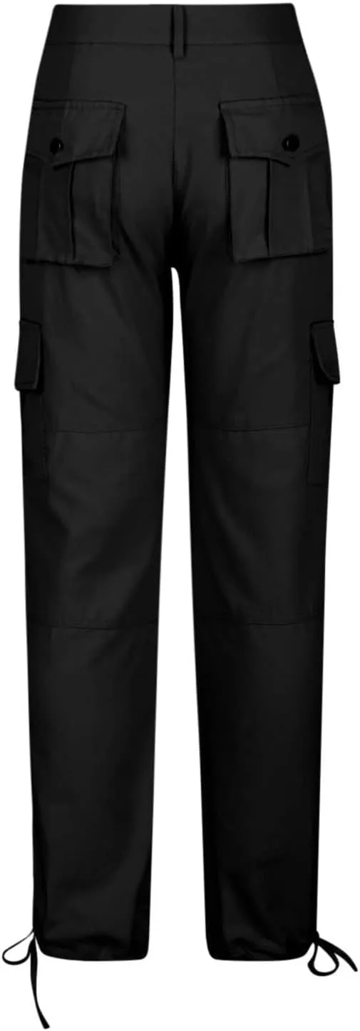 Women's High Waisted Jeans Strechy Straight Leg Denim Pants with Pockets Y2k Baggy Mid Waist Cropped Denim Pants