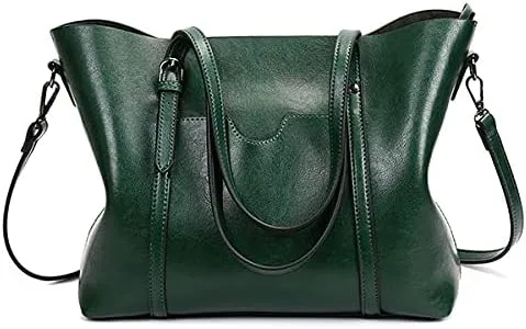 Womens Leather Purses and Handbags Top Handle Satchel Bags Tote Bags Tote Purses for Women (Brown)