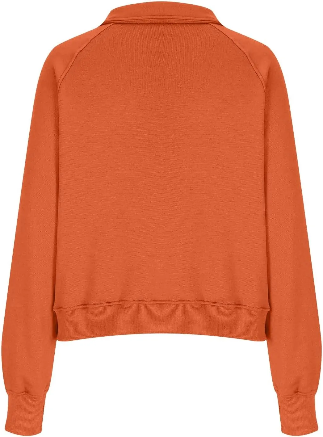 Womens Oversized Half Zip Cropped Sweatshirt 2024 Fall Fashion 1/4 Zip Pullover Preppy Thumb Hole Tops With Pocket