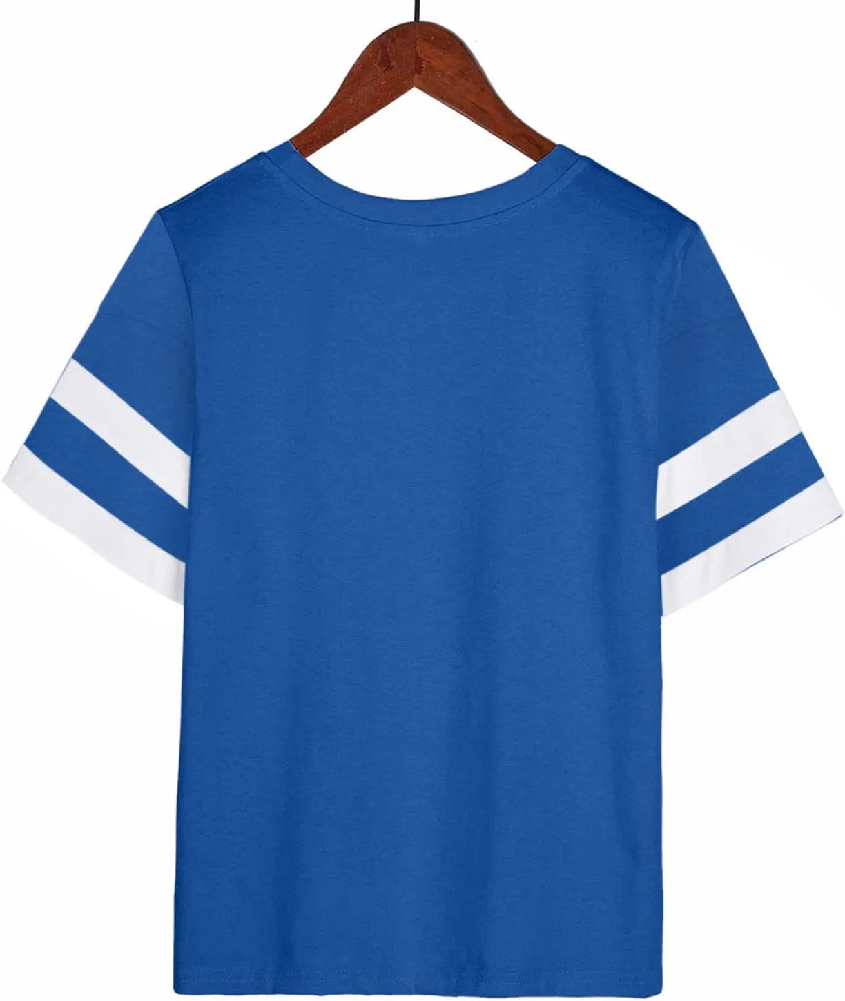 Women's Oversized T Shirts Short Sleeve Crewneck Summer Tops Casual Loose Tee Shirts with Stripe is on The Arms